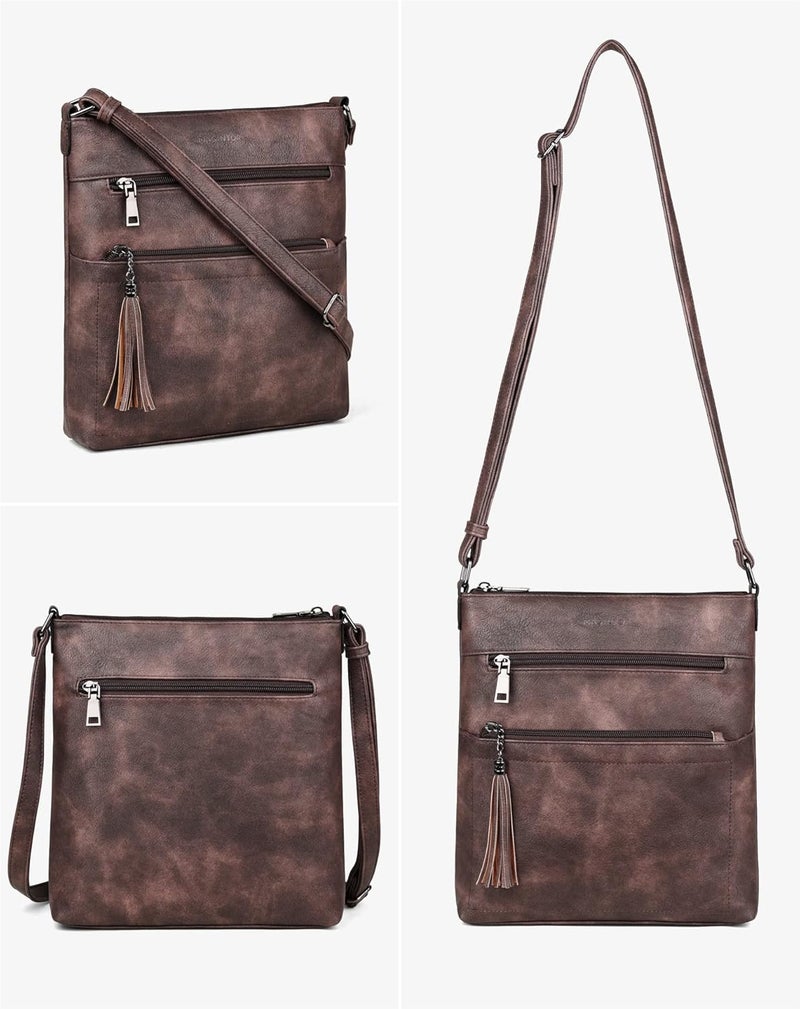 MASINTOR Crossbody Purses for Women, Multi Pocket Casual Crossbody Bag, Adjustable Strap Shoulder Bag with Tassel - Image 5